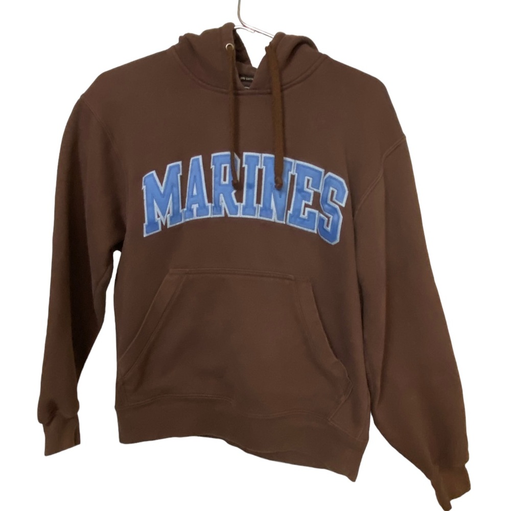 Vintage Brown & Blue USMC MARINES Unique Women’s S Hoodie RARE